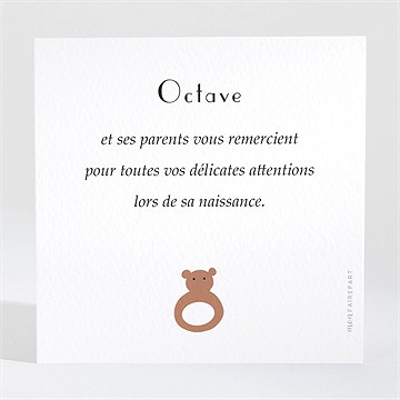 Remerciement naissance son petit style - Dos de la carte