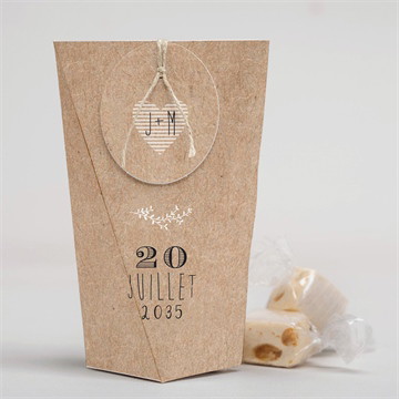 Boîte surprise mariage kraft en folie