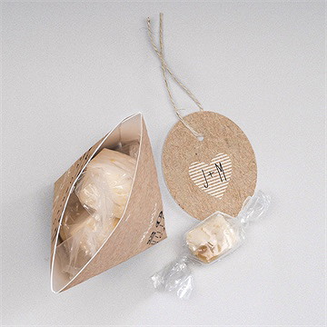 Boîte surprise mariage kraft en folie - Intérieur de la boîte