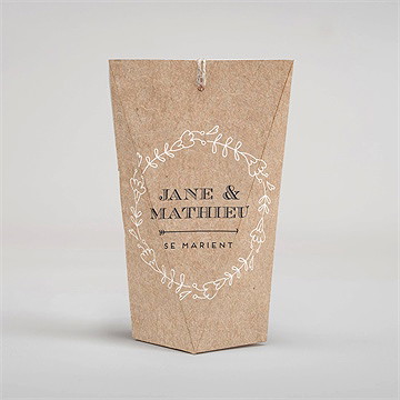 Boîte surprise mariage kraft en folie - Dos de la boîte