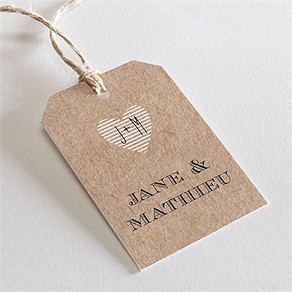 Etiquette mariage kraft en folie