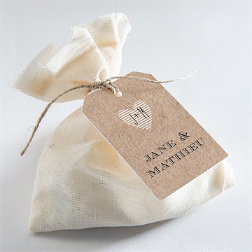 Etiquette mariage kraft en folie - Mise en situation