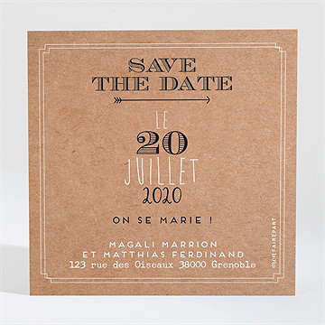 Save the Date mariage kraft vintage
