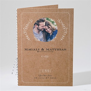 Livret de messe mariage kraft vintage