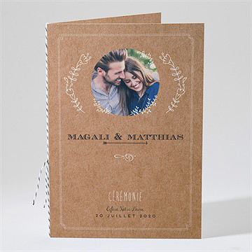 Livret de messe mariage kraft vintage