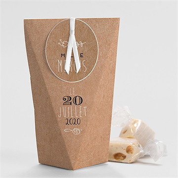 Boîte surprise mariage kraft vintage