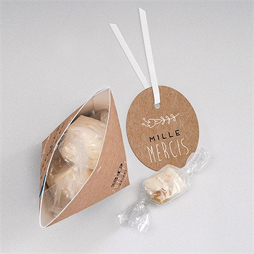 Boîte surprise mariage kraft vintage - Intérieur de la boîte