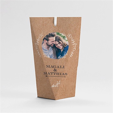 Boîte surprise mariage kraft vintage - Dos de la boîte