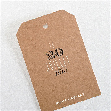 Etiquette mariage kraft vintage - Dos de l'étiquette