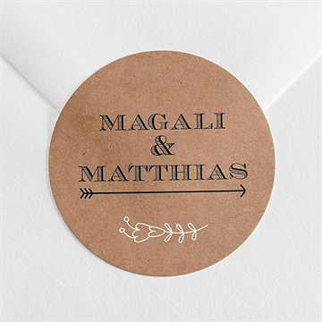 Sticker mariage kraft vintage