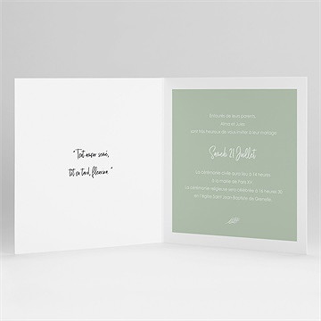Faire-part mariage beauté à fleurir - Intérieur du faire-part