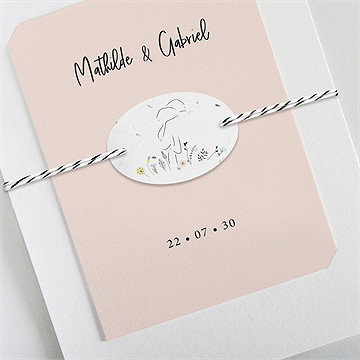 Faire-part mariage dites-le avec des fleurs - Détail du faire-part