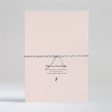 Faire-part mariage dites-le avec des fleurs - Dos du faire-part