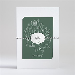 Faire-part mariage trésor en médaillon
