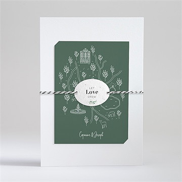 Faire-part mariage trésor en médaillon