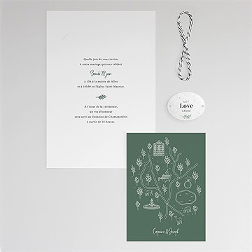 Faire-part mariage trésor en médaillon - Vue d'ensemble