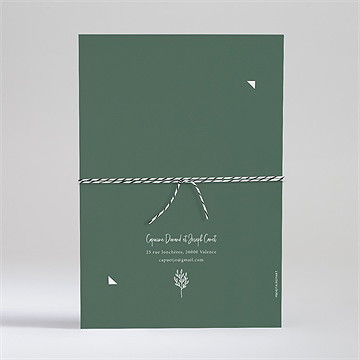 Faire-part mariage trésor en médaillon - Dos du faire-part