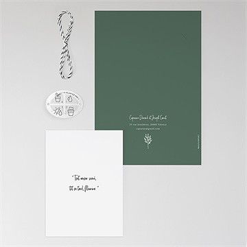 Faire-part mariage trésor en médaillon - Vue d'ensemble verso