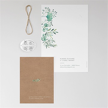 Faire-part mariage let love grow ! - Vue d'ensemble verso