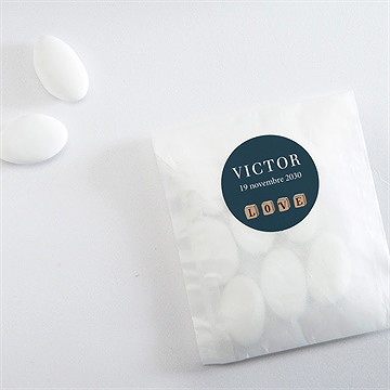 Sticker naissance petits cubes vintage - Mise en situation