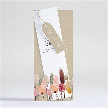 Faire-part mariage notre bouquet champêtre