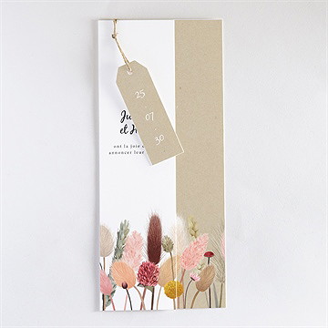 Faire-part mariage notre bouquet champêtre - Faire-part assemblé