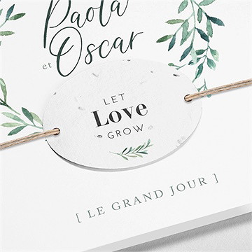 Faire-part mariage semer notre amour - Détail du faire-part