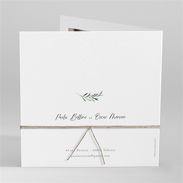 Faire-part mariage semer notre amour - Dos du faire-part