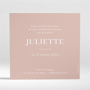 Faire-part naissance follement - Dos du faire-part