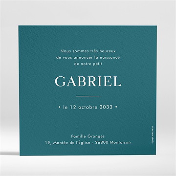 Faire-part naissance son petit portrait - Dos du faire-part