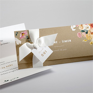 Faire-part mariage champêtre et poésie