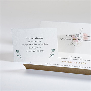 Faire-part mariage champêtre et poésie - Intérieur du faire-part