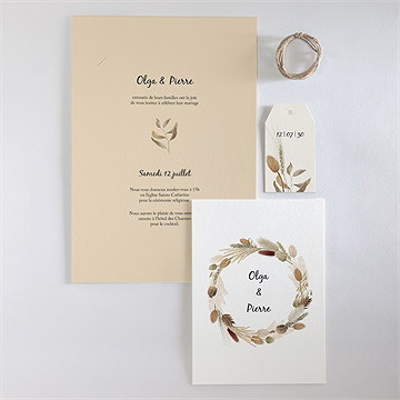 Faire-part mariage notre bouquet d'automne - Vue d'ensemble recto