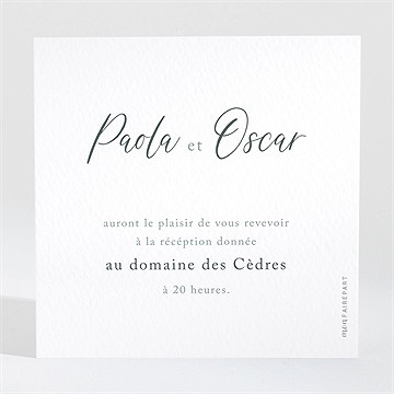 Carton d'invitation mariage semer notre amour - Dos du carton