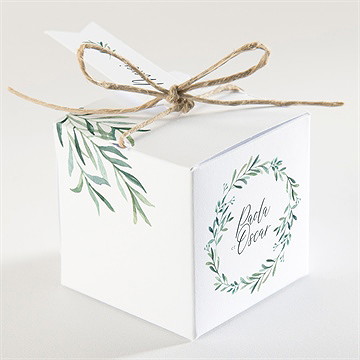 Boîte de dragées mariage semer notre amour - Dos de la boîte