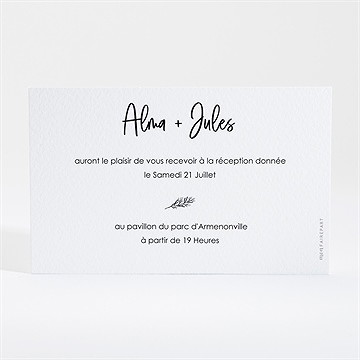 Carton d'invitation mariage beauté à fleurir - Dos du carton