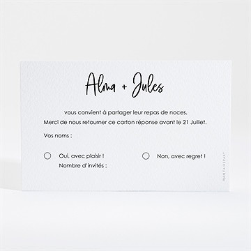 Carton réponse mariage beauté à fleurir - Dos du carton