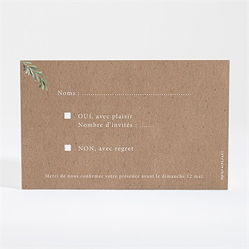 Carton réponse mariage let love grow ! - Dos du carton