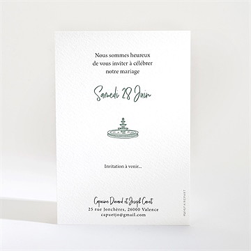 Save the Date mariage trésor en médaillon - Dos du faire-part