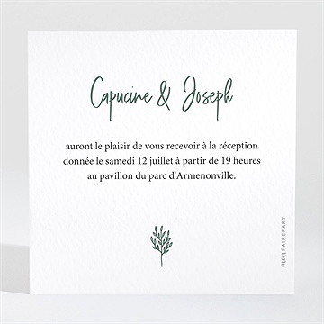 Carton d'invitation mariage trésor en médaillon - Dos du carton