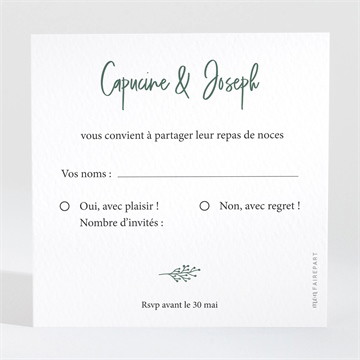 Carton réponse mariage trésor en médaillon