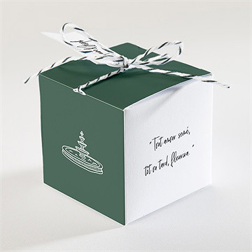 Boîte de dragées mariage trésor en médaillon - Dos de la boîte