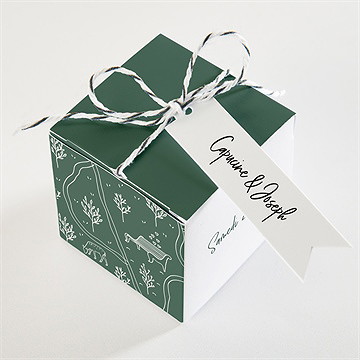 Boîte de dragées mariage trésor en médaillon - Dessus de la boîte