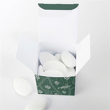 Boîte de dragées mariage trésor en médaillon - Intérieur de la boîte