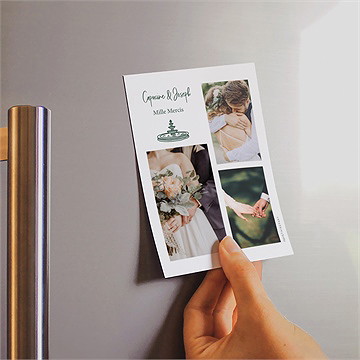 Remerciement mariage trésor en médaillon magnet - Mise en situation