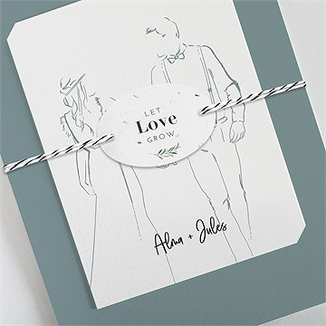 Faire-part mariage so let love grow - Détail du faire-part