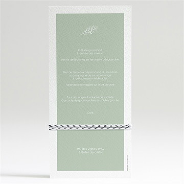 Menu mariage beauté à fleurir - Dos du menu