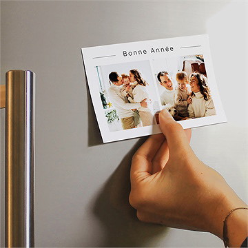 Carte de voeux voeux en photo sobre magnet - Mise en situation
