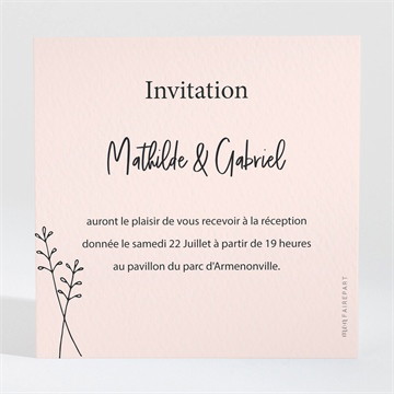 Carton d'invitation mariage dites-le avec des fleurs
