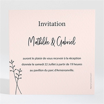 Carton d'invitation mariage dites-le avec des fleurs